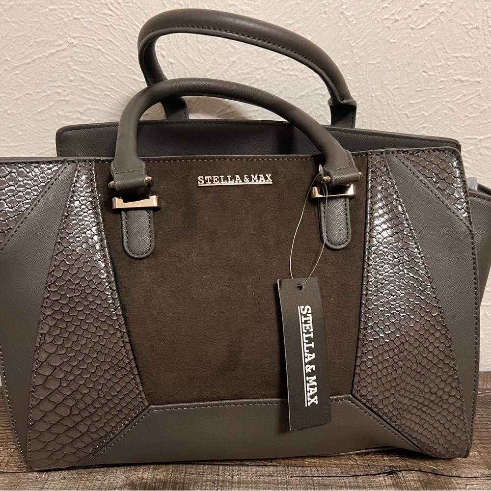 Stella & Max Gray Satchel with Structured Elegance